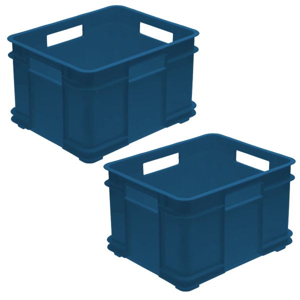 Keeeper ECO Bruno Pack 2 cajas , Azul, 43x35x24 cm