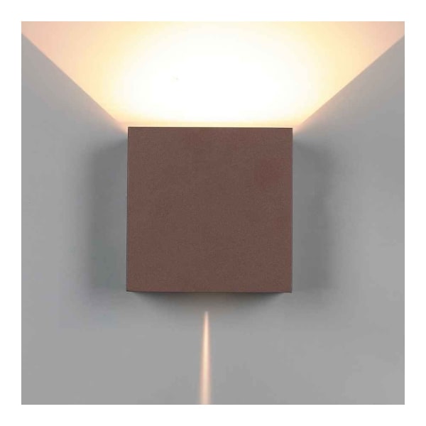 Aplique de exterior davos xl marron calida 15cm