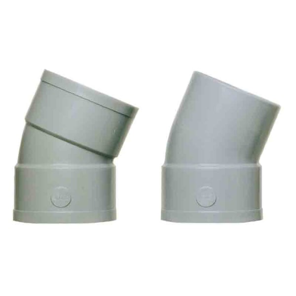 Cotovelo de evacuação - girpi - 22°30 - ø 80 mm - PVC - macho/fêmea
