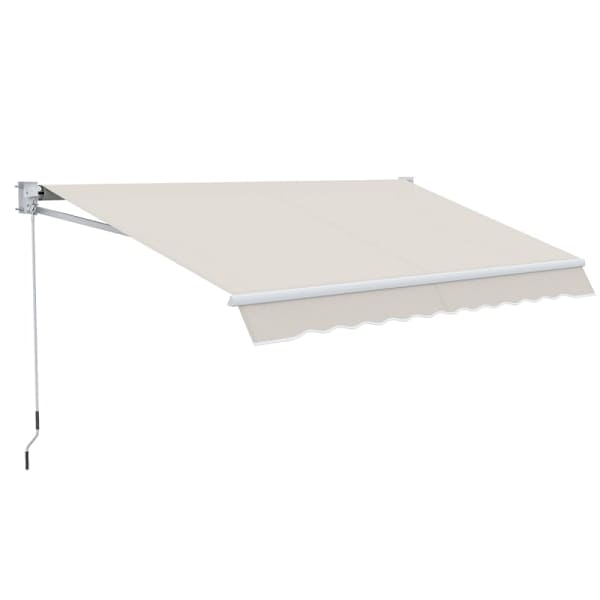 Toldo manual 200x295 cm poliéster de 280g/㎡, aluminio, acero color beige