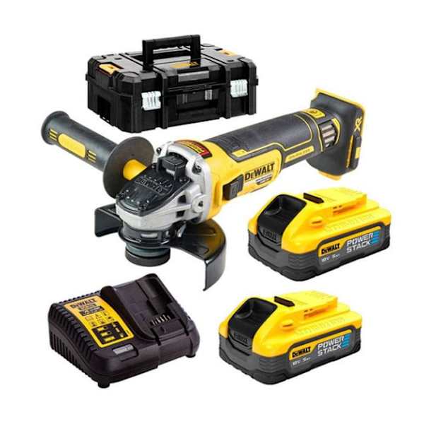 Amoladora 18v xr ø125mm (2x5.0 ah powerstack) en tstak - Dewalt dcg405h2t