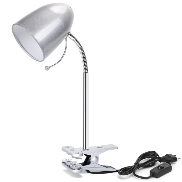 Aigostar Lámpara de escritorio con clip, portalámparas E27, plateada