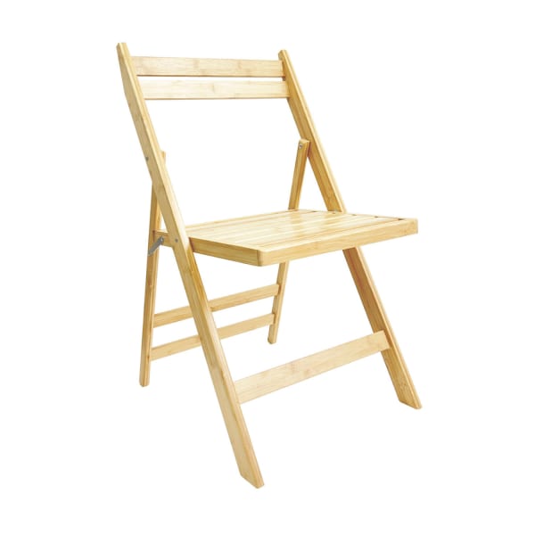 Cadeira dobrável em madeira de bambu 42,5x47,5x79cm o91