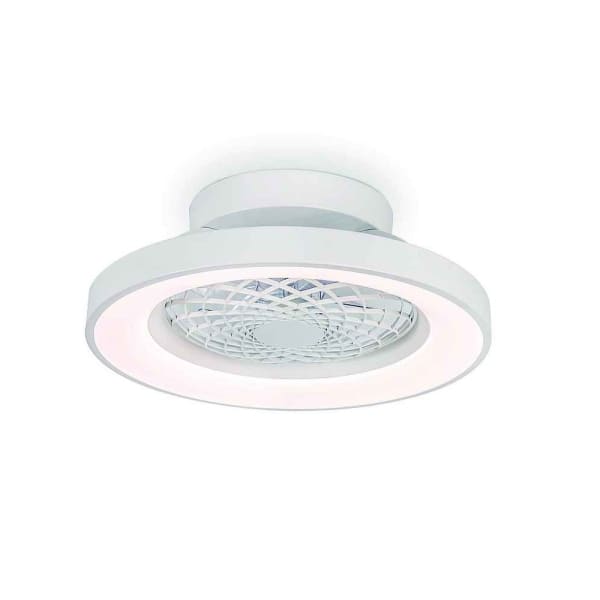 Ventilador dc tibet mini blanco LED dimable  mando distancia 53 cm mantra