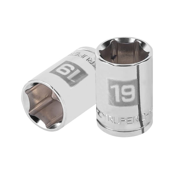 Llave vaso hexagonal, cuadro 1/2" - 19 mm