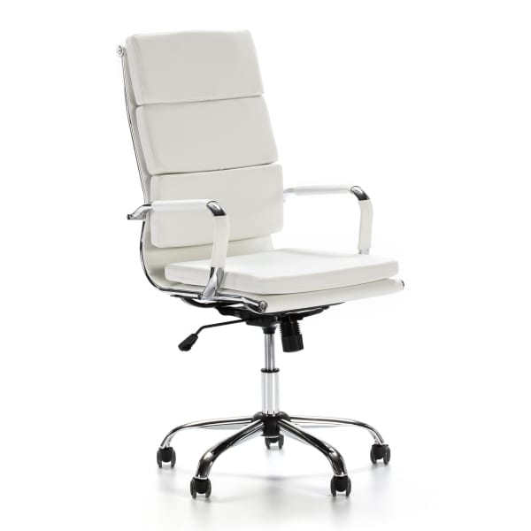 Sillón de oficina morgan blanco, piel sintética, altura ajustable