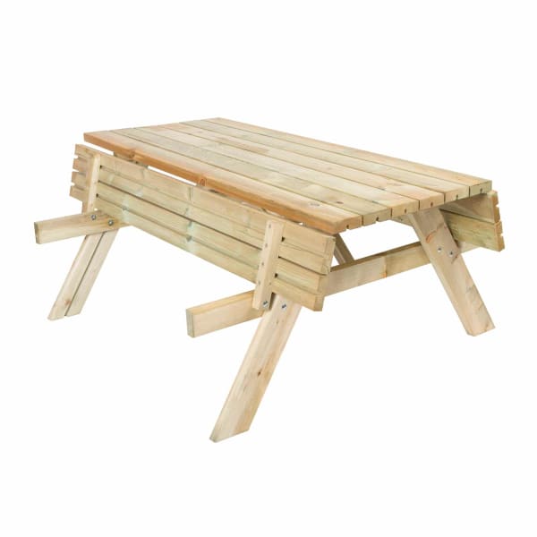 Mesa picnic bancos abatibles 200 madera tratada gardiun 198x154x74 cm 42 mm