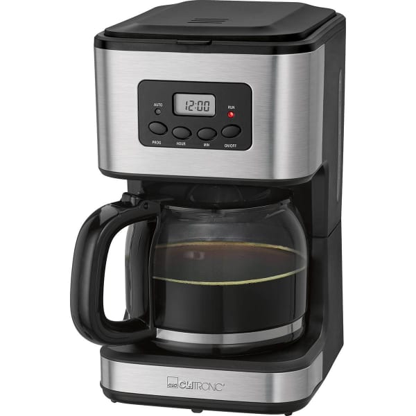 Máquina de café filtro 12 - 14 chávenas 1,5 l clatronic ka 3642 prata negra