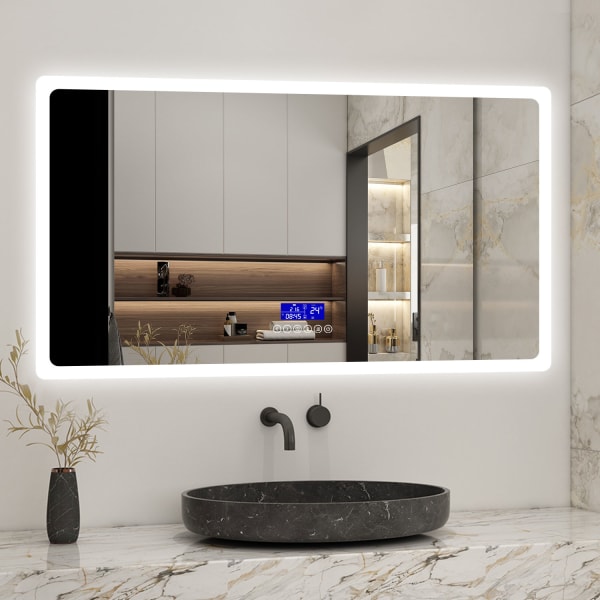 Espelho de casa de banho led 120×70cm + bluetooth