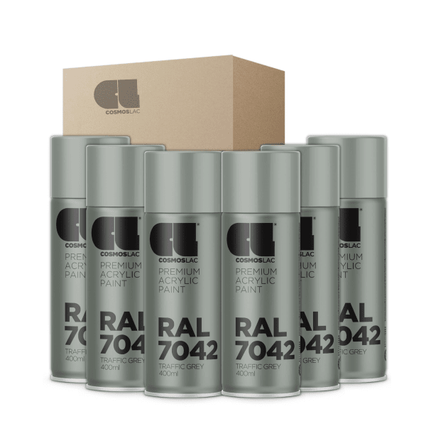 6 x spray premium acrylic brillante ral  400 ml (ral 7042 gris trã¡fico a)