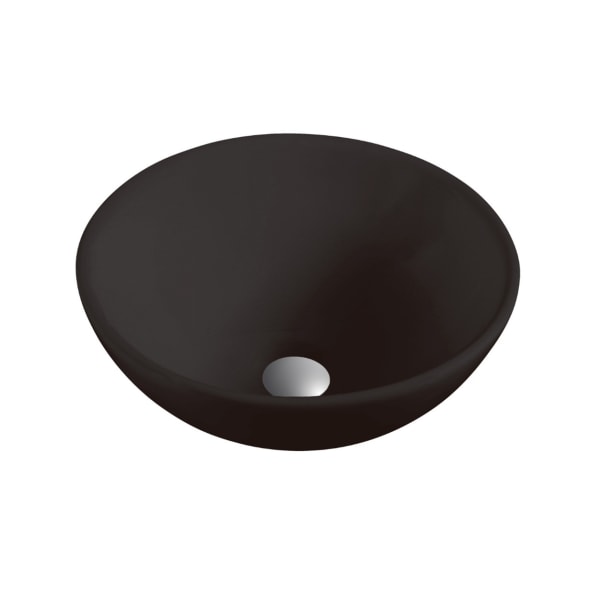 Lavabo sobre encimera cerámico ovalado | 40cm de diámetro | negro mate