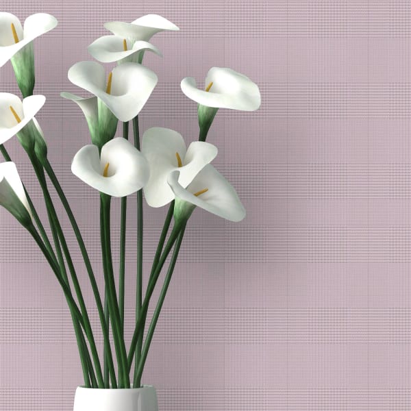 Papel pintado tnt con efecto textil pata de gallo morado