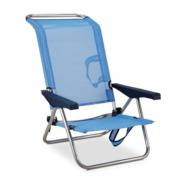 Silla de playa cama plegable solenny reclinable con respaldo bajo y asas 77