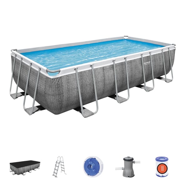 Conjunto de piscina desmontável bestway® power steel ™ de 4,88 m x 2,4