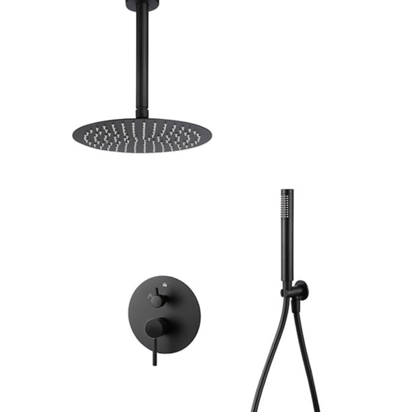 Kibath torneira chuveiro embutida no teto alavanca única bear round black