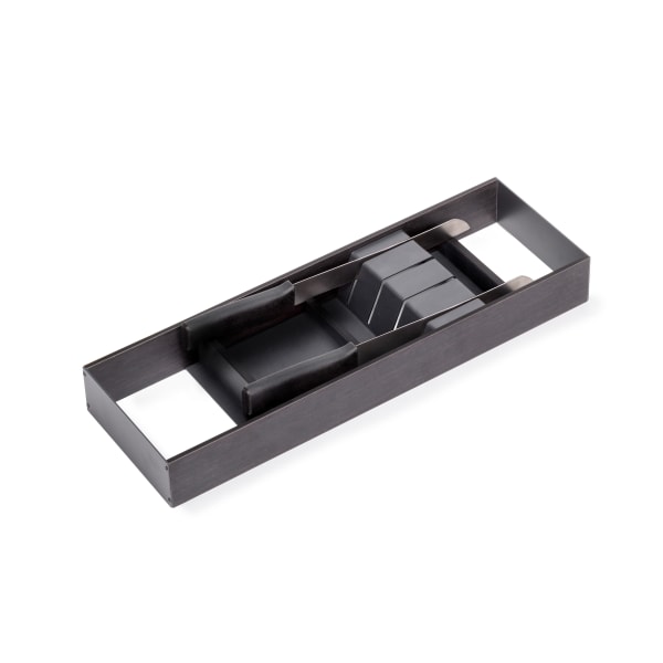 Emuca orderbox porta-utensílios para gavetas, 150x470 mm, aço e madeira