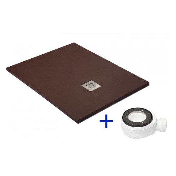 Base de duche Natural de Mineral Antiderrapante 90x150 Chocolate - Ral 8017