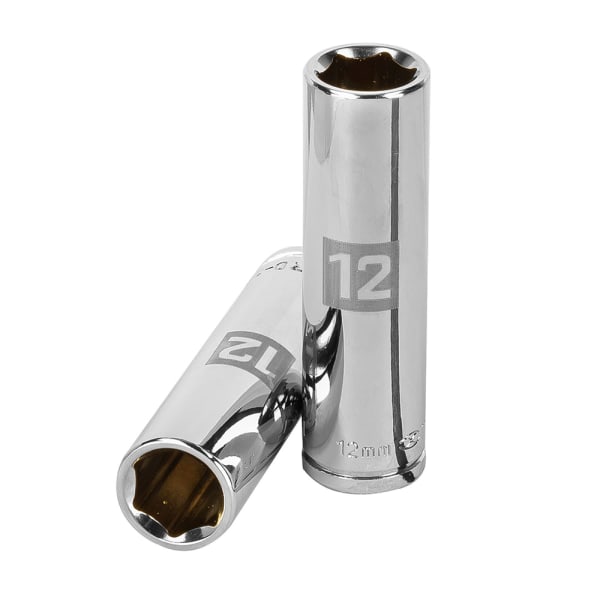 Llave vaso hexagonal larga, cuadro 3/8" - 12 mm
