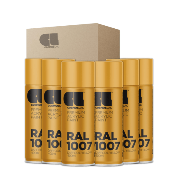 6 x spray premium acrylic brillante ral  400 ml (ral 1007 amarillo narciso)