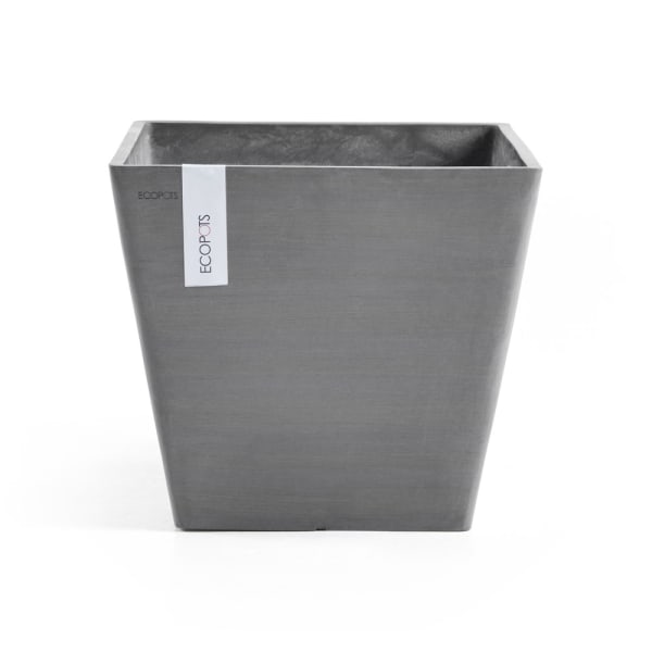 Maceta cuadrada rotterdam 30 gris - 30 x 30 x h. 26 cm - 17 l