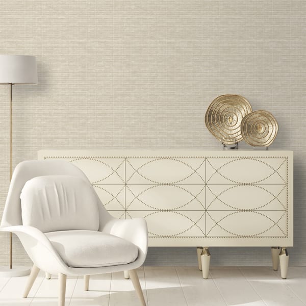 Papel pintado tnt textura cosido ondulante beige