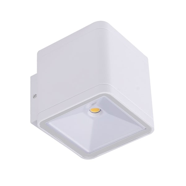 Aplique de exterior LED torino 2 luzes em forma de cubo branco ip54