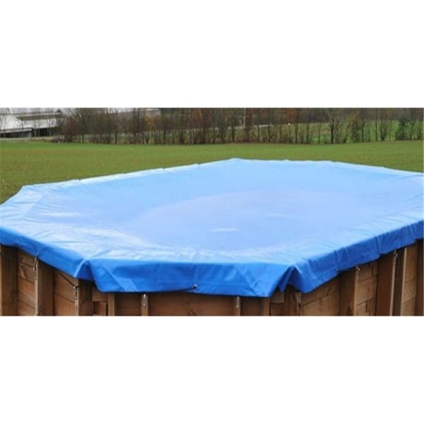 Cobertura de inverno para piscina de madeira natural 591 x 391 cm