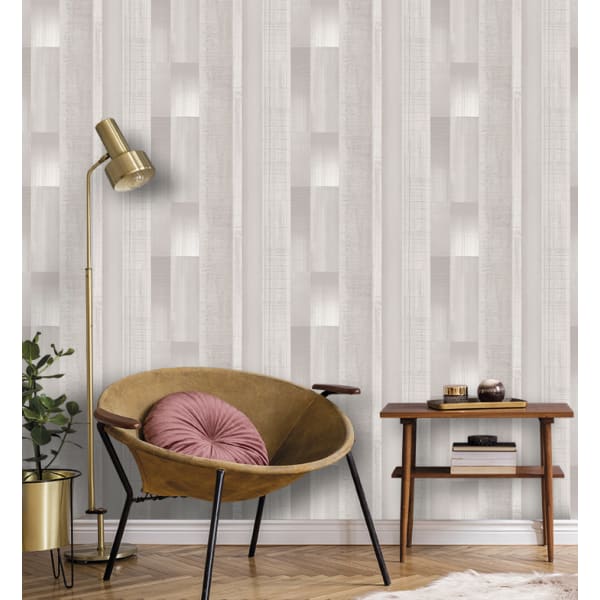 Papel pintado texturizado tnt tablas madera envejecida gris calido