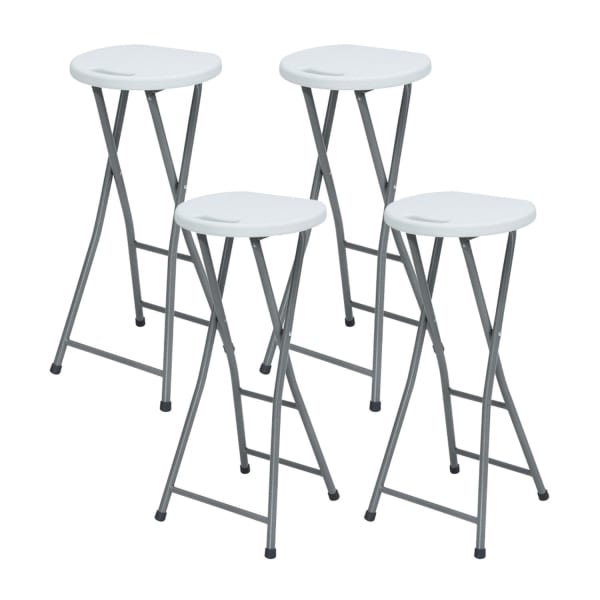 Pack 4 bancos altos dobráveis branco 31x70cm 7house