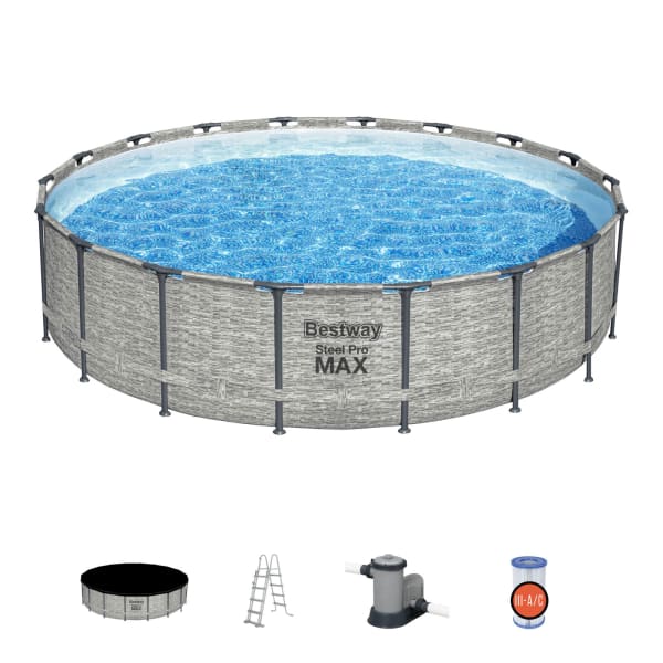 Conjunto de piscina desmontável redonda bestway® steel pro max™ de 5,4