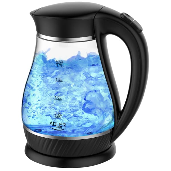 Hervidor agua eléctrico 1,7 litros jarra cris adler ad1274b negro 2200w