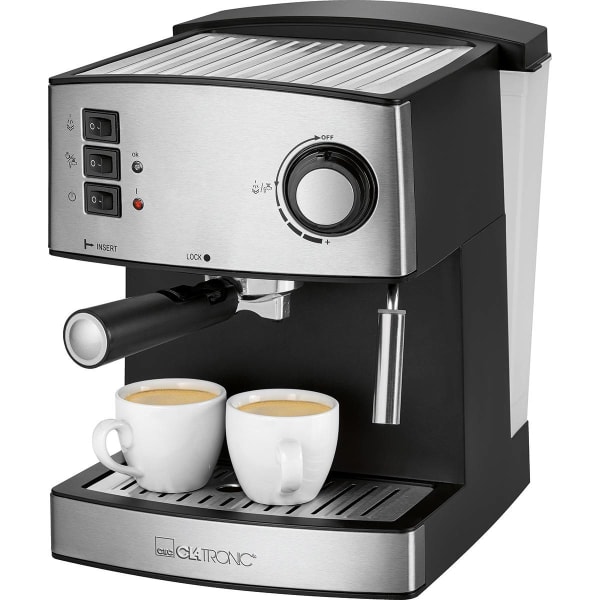 Cafetera express 15 bares café espresso y cap clatronic es 3643 plata 850w