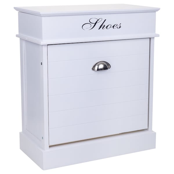 Sapateira de madeira branca 50x28x58