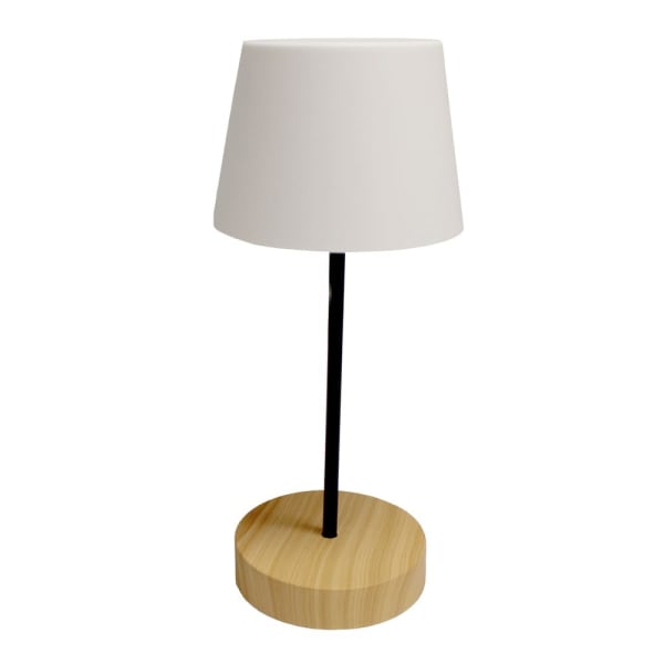 Lámpara de mesa LED sora blanco y madera con intensidad regulable