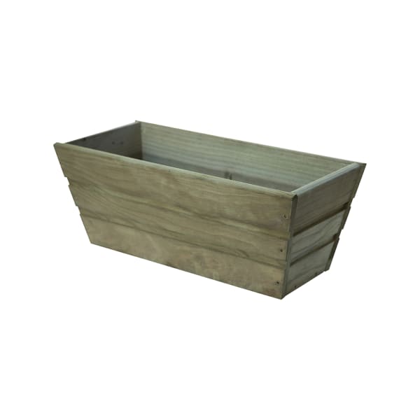 Jardinera de balcon de madera 50x20x19 cm recta autoclave - madelea