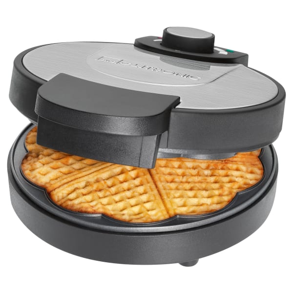 Máquina de waffles, 5 waffles em forma de cor clatronic wa 3492 prata negra