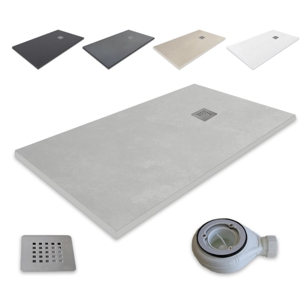 Plato de ducha resina extraplano outletaseo® - 【100x70, gris cemento 】