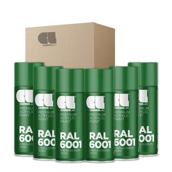 6 x spray premium acrylic brillante ral  400 ml (ral 6001 verde esmeralda)