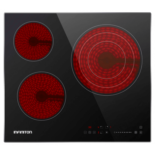 Placa Vitrocerámica Infiniton  VITRO-A3F -9 niveles,3 zonas,Táctil, 60cm