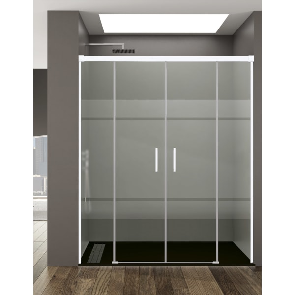 Resguardo frontal de chuveiro BASIC 2+2 182cm - Serigrafado - Branco