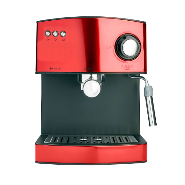 Cafetera espresso manual 15 bares 1,6L, Adler ad 4404r rojo 850w