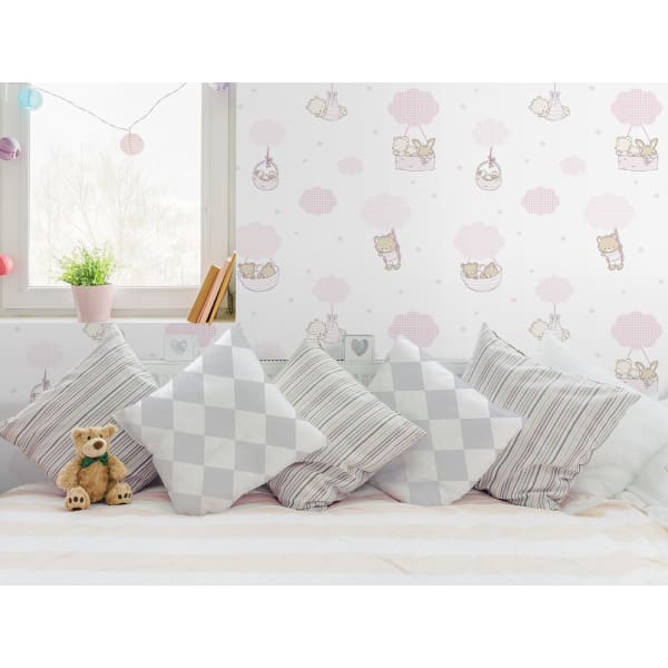 Papel pintado globos rosa