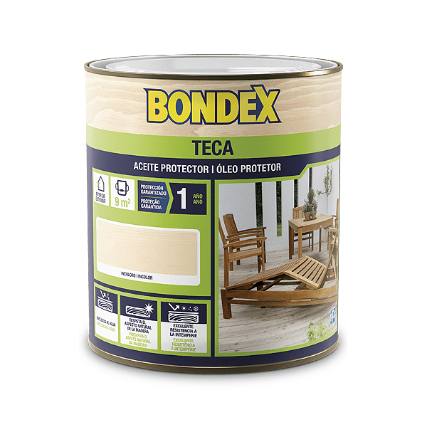 Aceite de teca incoloro bondex 4 lt