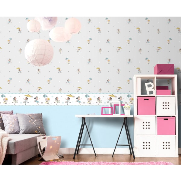 Papel pintado bailarinas azul