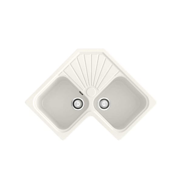 PoaLGi - fregadero 78x78 cm agata blanco - 2 cubetas