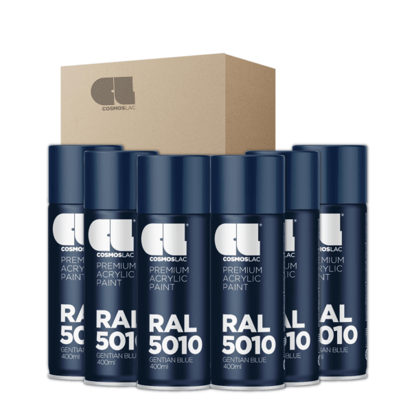 6 x spray premium acrylic brillante ral  400 ml (ral 5010 azul genciana)