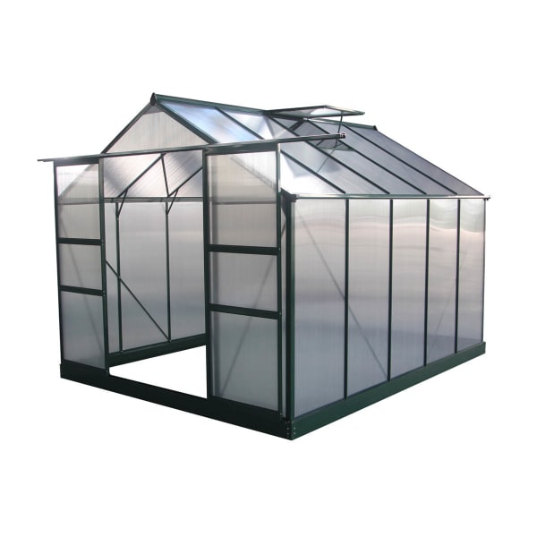 Invernadero para jardín en policarbonato dahlia verde pino 7,67 m²