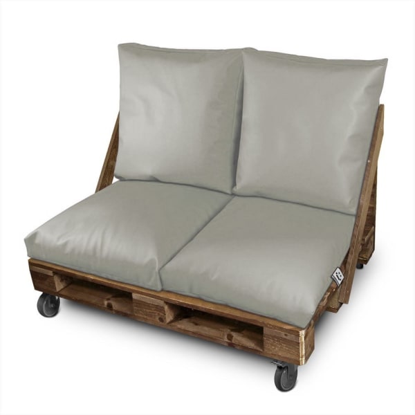 Cojín multiusos suelo o respaldo o asiento para palets exterior gris claro