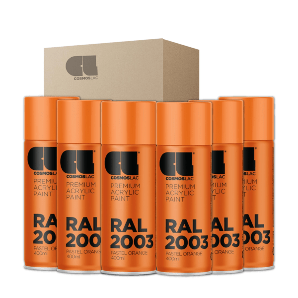 6 x spray premium acrylic brillante ral  400 ml (ral 2003 naranja pã¡lido)