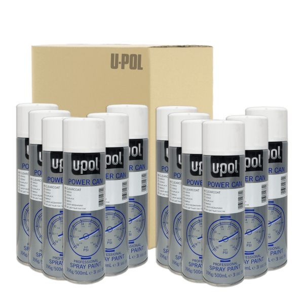 12 x Spray u-pol power can pclc barniz brillante 500 ml